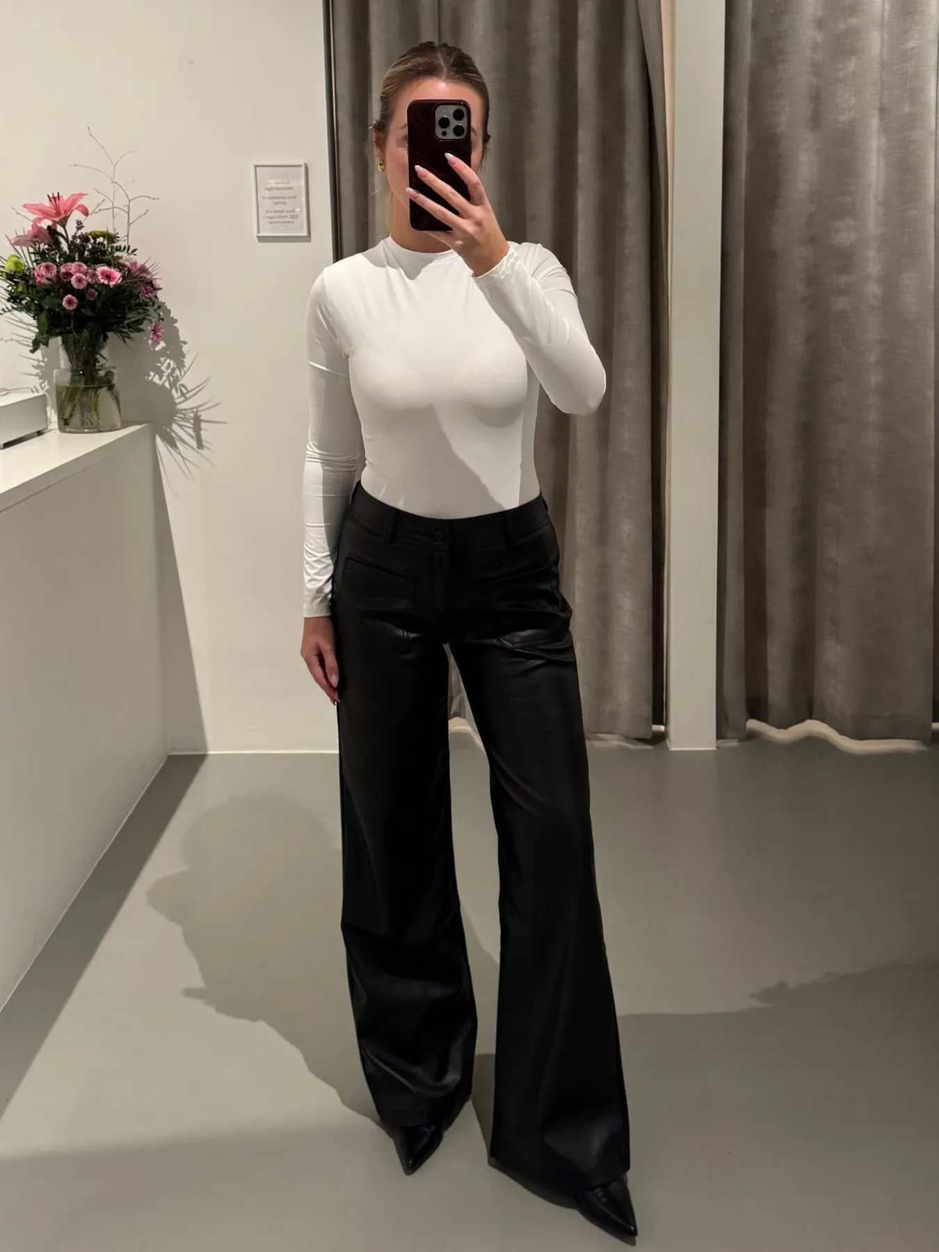 Astrid Frank Tall|Bukser|Frida PU bukser sort