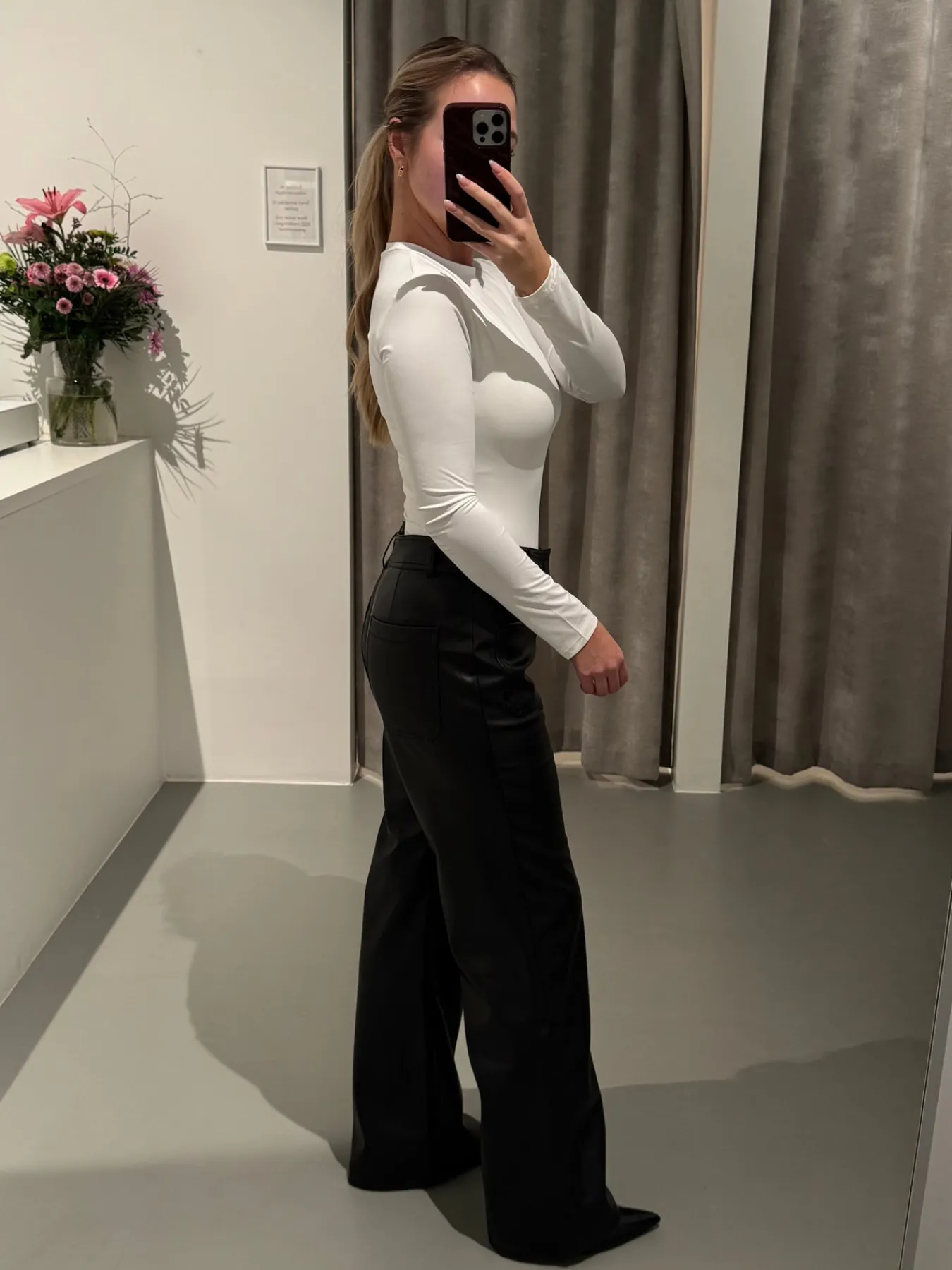 Astrid Frank Tall|Bukser|Frida PU bukser sort