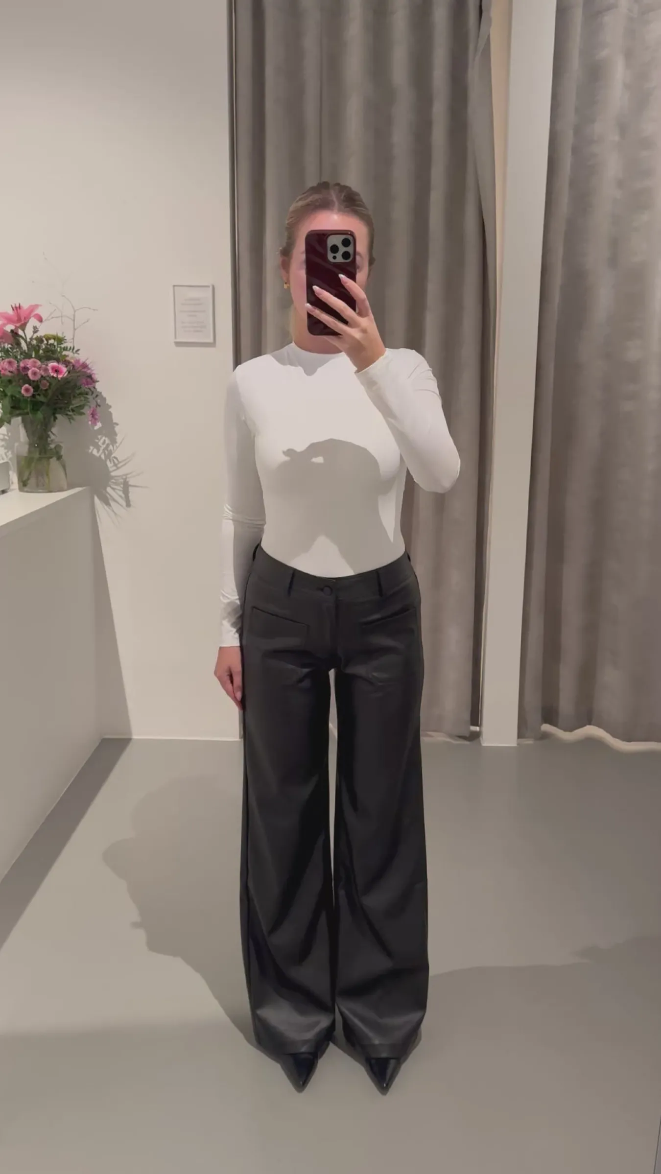 Astrid Frank Tall|Bukser|Frida PU bukser sort