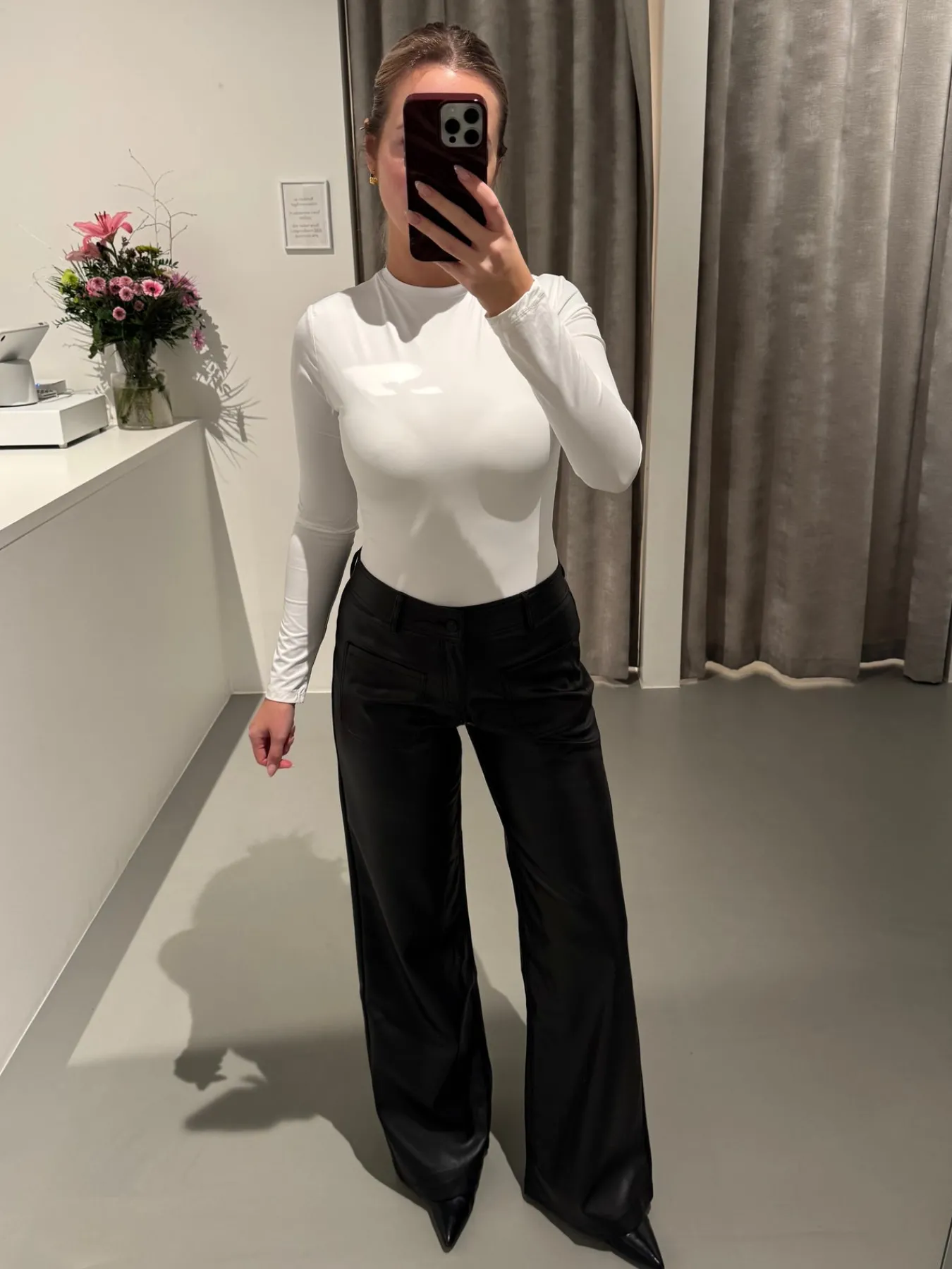 Astrid Frank Tall|Bukser|Frida PU bukser sort