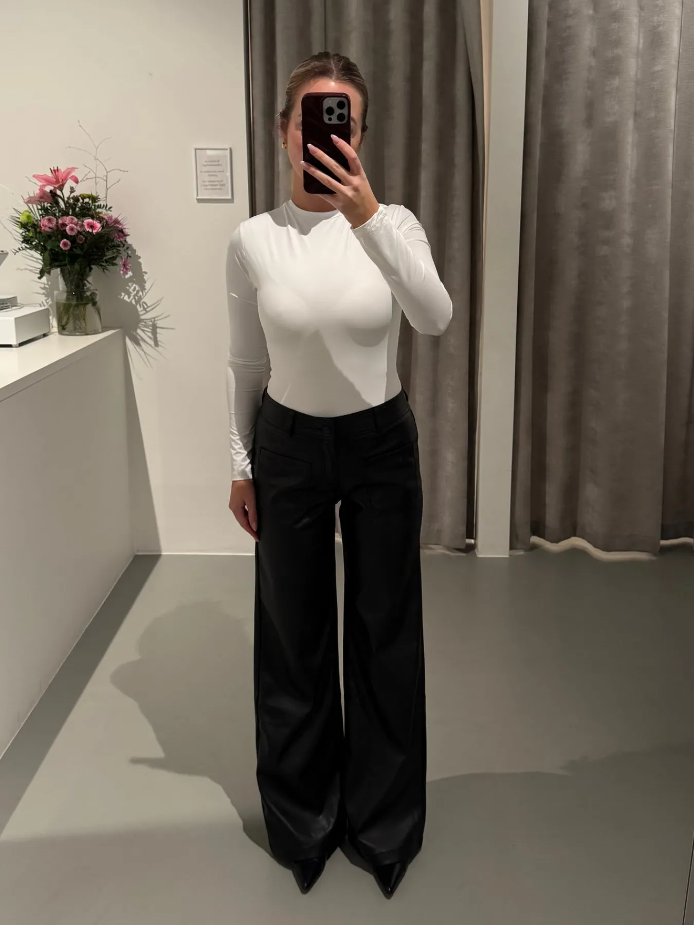 Astrid Frank Tall|Bukser|Frida PU bukser sort