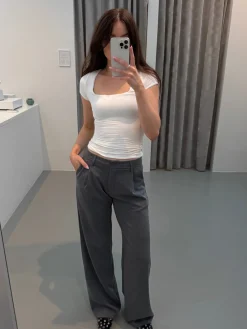 Astrid Frank Tall|Bukser|Marie bukser grå